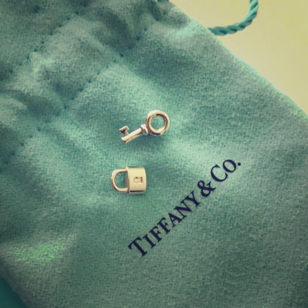 Authentic Tiffany&Co key and lock mini earrings